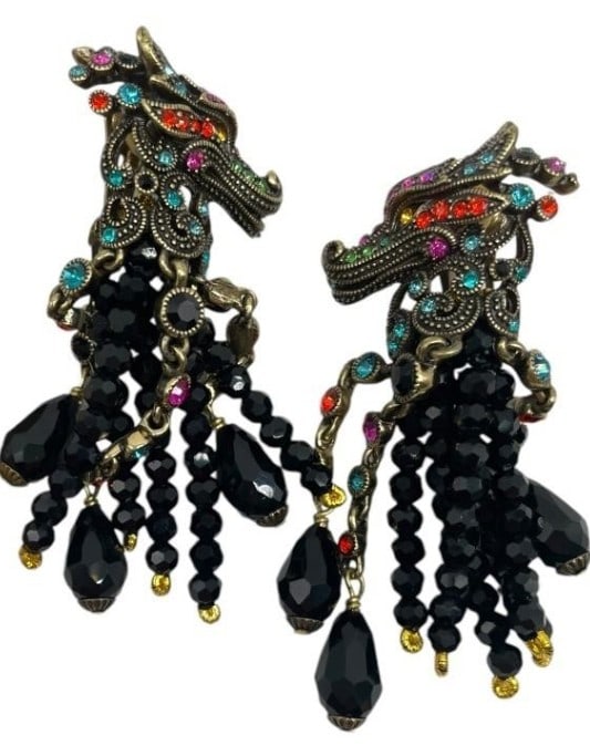 HEIDI DAUS DRAGON SWAROVSKI CRYSTAL EARRINGS (1 of 4)