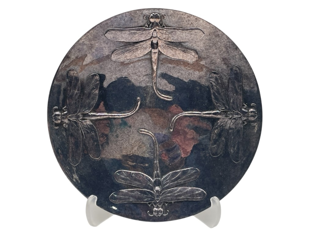 CHRISTOFLE SILVERPLATE DRAGONFLY MOTIF PLATE 5" (1 of 4)