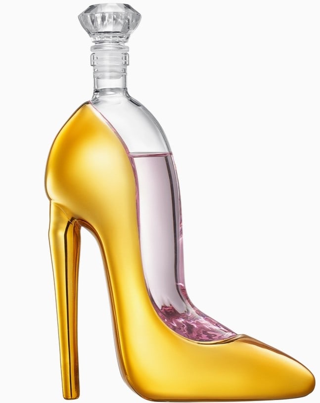 NEW! Gold Heel Stiletto High Heels Shape Decanter: Gold Heel Stiletto High Heels Shape Decanter | 750 Ml For a unique gift for a wedding, birthday, anniversary, or any special occasion, our Gold Stiletto Decanter is perfect. This decanter is a must ha
