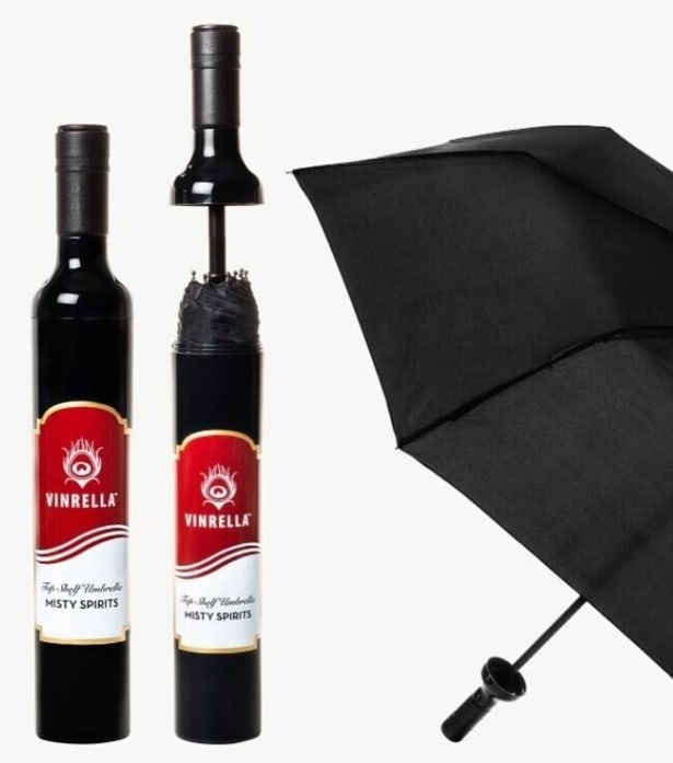 NEW! VINRELLA MISTY SPIRITS WINE BOTTLE UMBRELLA: NEW! VINRELLA MISTY SPIRITS WINE BOTTLE UMBRELLA -1 of 3 -BLACK WILL NEVER GO OUT OF STYLE. OUR CLASSIC MISTY SPIRITS UMBRELLA IN A WINE BOTTLE IS ONE OF OUR ORIGINALS. ALL VINRELLA WINE BOTTLE UMBREL