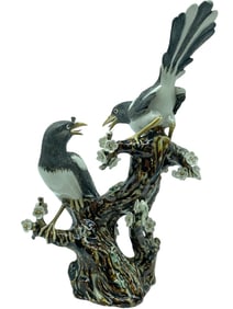 CHINESE PORCELAIN BIRD FIGURINE 14"