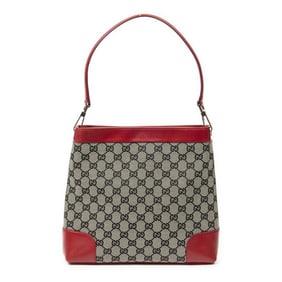 GUCCI SHOULDER HOBO BEIGE/BLACK/RED MONOGRAMMED CA