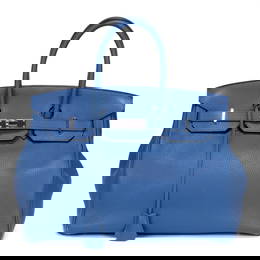 HERMÈS BIRKIN 35 BLUE TOGO LEATHER PALLADIUM
