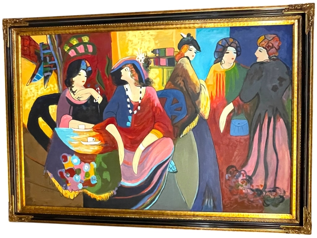 LARGE ITZCHAK TARKAY STYLE OIL PAINTING 67" (1 of 7)