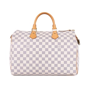 LOUIS VUITTON SPEEDY 35 IVORY DAMIER AZUR GOLDEN B
