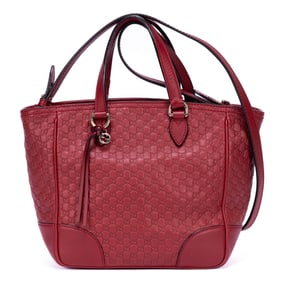 GUCCI BREE TOTE SMALL RED MICROGUCCISSIMA LEATHER