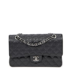 CHANEL CLASSIC DOUBLE FLAP 26 QUILTED CAVIAR LEATH