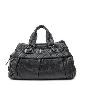 CHANEL LE MARAIS LIGNE BOSTON BLACK GRAINED CALFSK