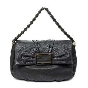 FENDI MIA FLAP SHOULDER BAG  PEBBLED LEATHER