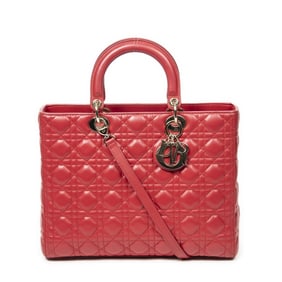 DIOR LARGE LADY DIOR ZIP  CANNAGE LAMBSKIN LEATHER