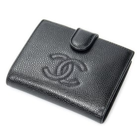 CHANEL TIMELESS BIFOLD WALLET BLACK CAVIAR LEATHER