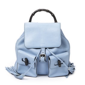 GUCCI BAMBOO TASSEL DRAWSTRING BACKPACK  GRAINED C