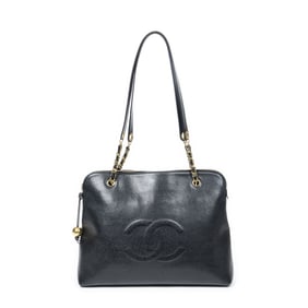 CHANEL TIMELESS DOME CHAIN TOTE BLACK CAVIAR LEATH