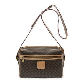 CELINE ZIP CROSSBODY BROWN/BEIGE MACADAM COATED CA