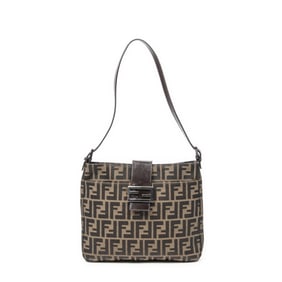 FENDI SQUARE SLIP POCKET SHOULDER TOTE BROWN ZUCCA