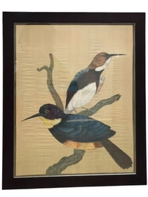 FRAMED TROPICAL BIRD PRINT 45"