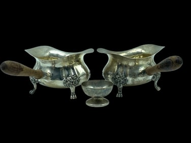 ENGLISH STERLING SILVER SAUCEPANS & CUP 400G