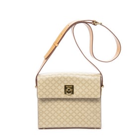 CELINE VINTAGE SQUARE FLAP CROSSBODY BEIGE/BROWN M