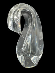 DAUM FRANCE CRYSTAL SWAN FIGURINE 6.5"