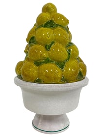 ITALIAN CERAMIC LEMON LIDDED TOPIARY 15"