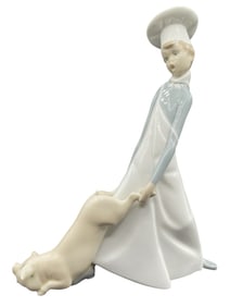 LLADRÓ “CHEF AND PIG" PORCELAIN FIGURINE 9"