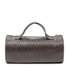 CELINE BARREL HANDBAG  C MACADAM EMBOSSED LEATHER