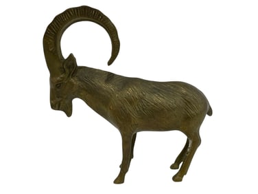 BRASS MOUNTAIN GOAT SCULPTURE 8"