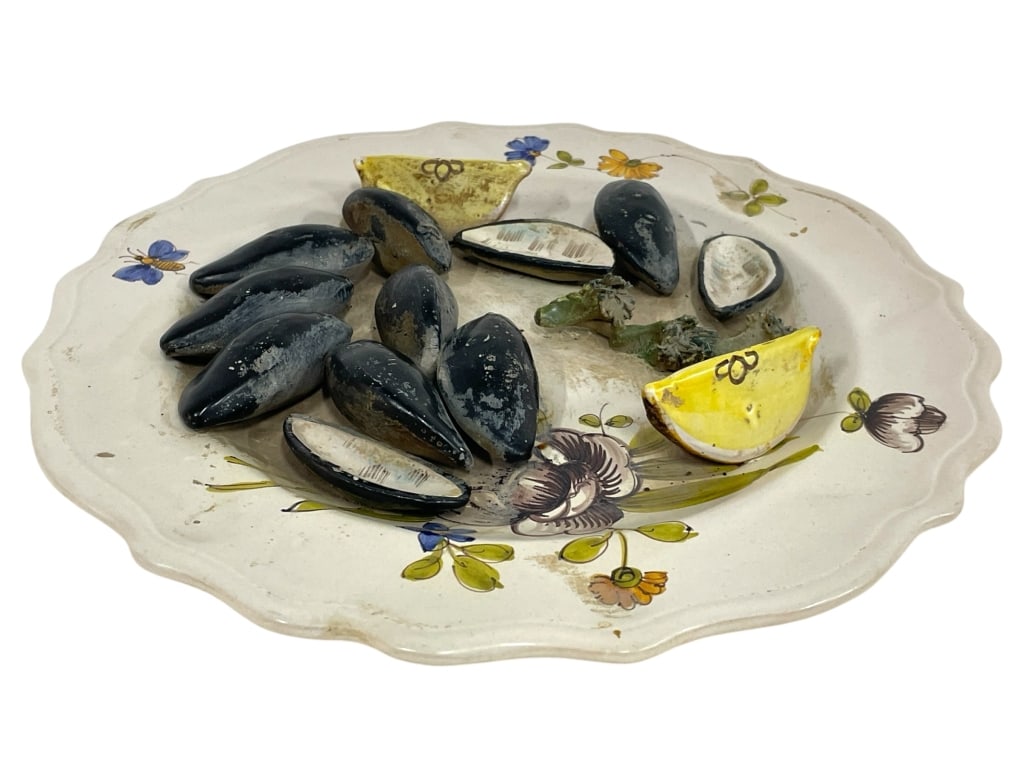 ITALIAN CERAMIC PLATE WITH MUSSELS & LEMON 10.5" (1 of 7)