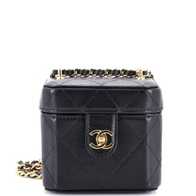 CHANEL VINTAGE VANITY BOX CROSSBODY MINI BLACK LAM