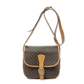 CELINE VINTAGE BUCKLE FLAP CROSSBODY  MACADAM COAT