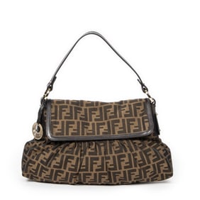 FENDI CHEF FLAP HOBO  ZUCCA CANVAS