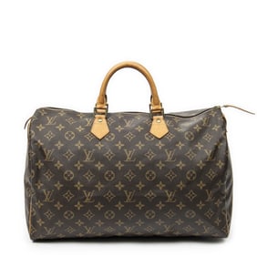 LOUIS VUITTON SPEEDY 40 BROWN MONOGRAM CANVAS GOLD