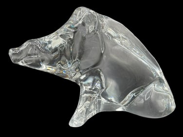BACCARAT CRYSTAL WILD BOAR FIGURINE 6"