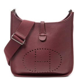 HERMÈS EVELYNE III PM RUBY CLEMENCE LEATHER PALLAD