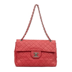 CHANEL CLASSIC SOFT FLAP MAXI RED CAVIAR QUILTED L
