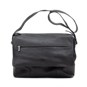 LOEWE FRONT ZIP MESSENGER BAG  GRAINED CALFSKIN LE