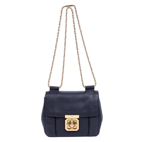 CHLOÉ ELSIE CHAIN CROSSBODY  BLACK SMOOTH CALFSKIN