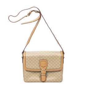 CELINE FLAP BUCKLE CROSSBODY BEIGE/TAN MACADAM COA