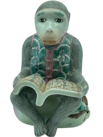 CHINESE FAMILLE ROSE STYLE PORCELAIN MONKEY 7"