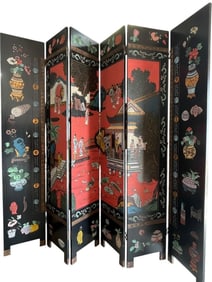 LARGE MAITLAND SMITH 8 PANEL COROMANDEL SCREEN 96"