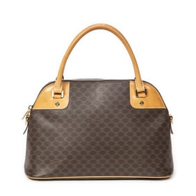 CELINE DOME TOTE BROWN/BEIGE MACADAM COATED CANVAS