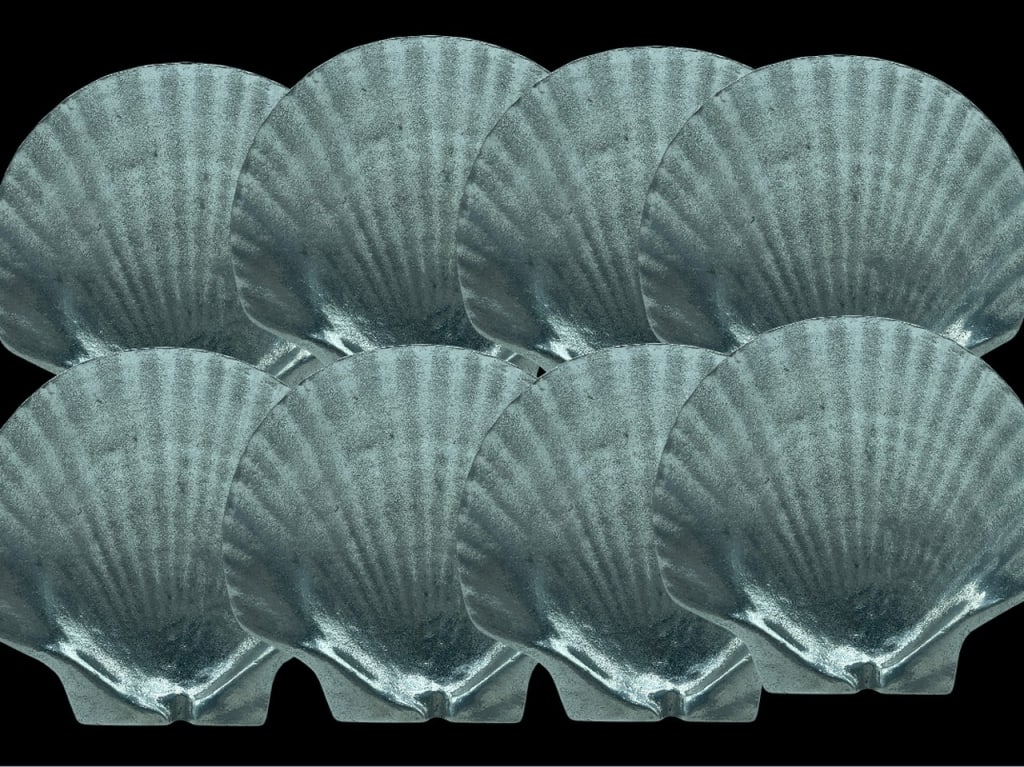 SET OF 8 WILTON ARMETALE SHELL FORM SERVING DISHES (1 of 9)