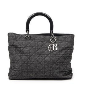 DIOR LARGE SOFT LADY DIOR  CANNAGE DENIM CANVAS