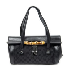 GUCCI BAMBOO BULLET TOTE BLACK MONOGRAMMED CANVAS