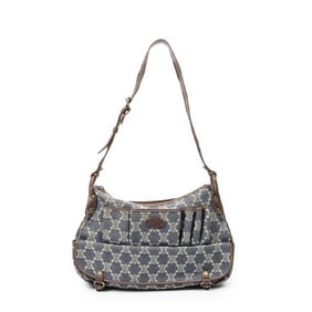 CELINE ZIP HOBO BLUE DENIM/BROWN MACADAM DENIM CAN