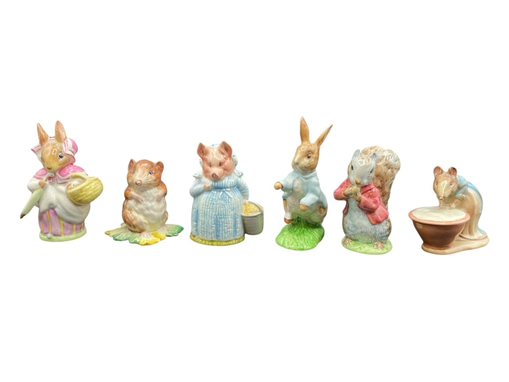 SET OF 6 BESWICK BEATRIX POTTER FIGURINES 4" (1 of 5)