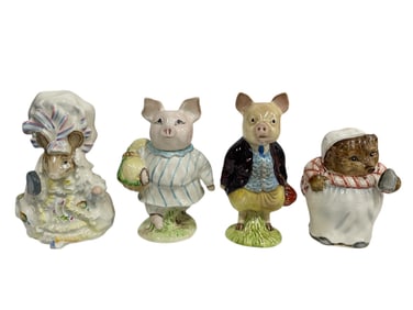 SET OF 4 BESWICK BEATRIX POTTER FIGURINES 4"