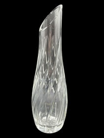 ELEGANT CUT CRYSTAL TWISTED VASE 12"