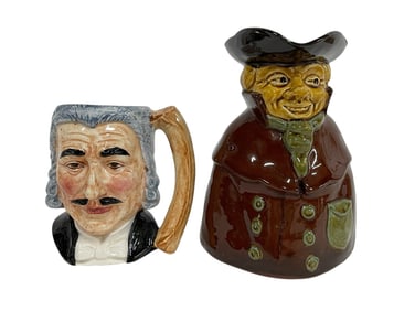 2 CERAMIC TOBY JUGS