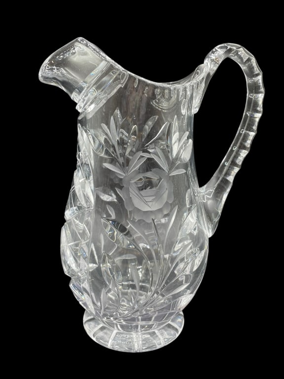 CUT CRYSTAL WATER PITCHER 8" (1 of 6)